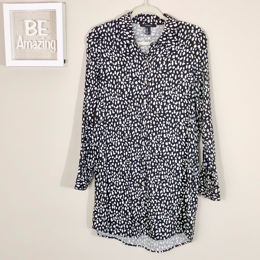 Forever 21 Long Sleeve Button Down Shirt Dress